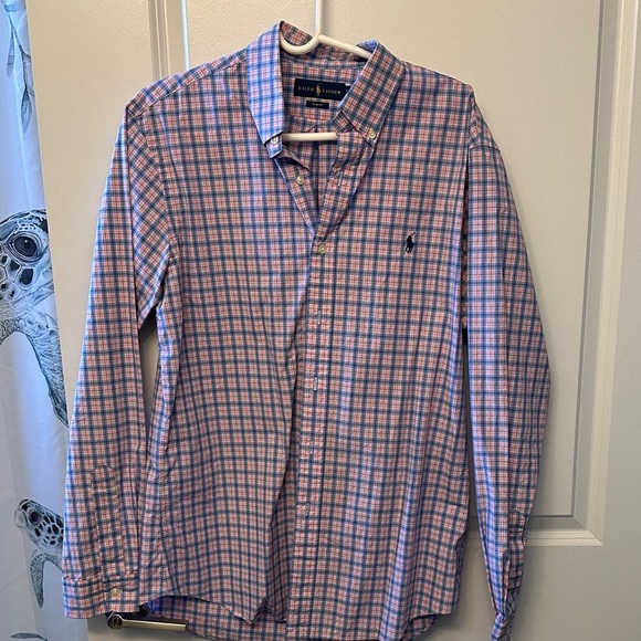 Ralph Lauren Men's Pink and Blue Plaid Shirt - Picture 2 of 9